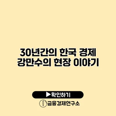 30년간의 한국 경제 강만수의 현장 이야기