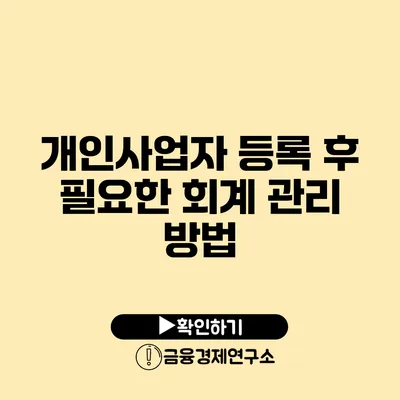 개인사업자 등록 후 필요한 회계 관리 방법