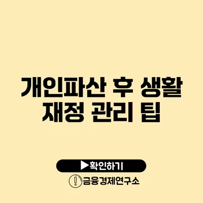 개인파산 후 생활 재정 관리 팁