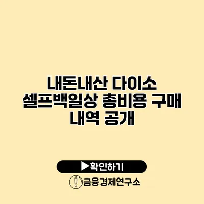 내돈내산 다이소 셀프백일상 총비용 구매 내역 공개