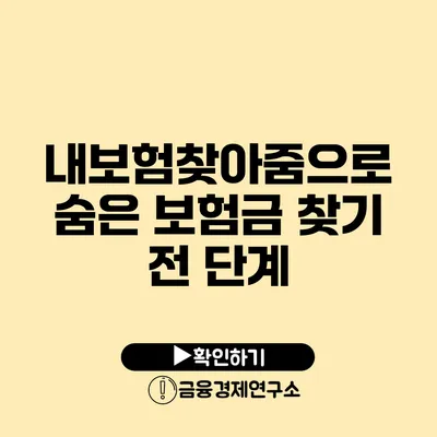 내보험찾아줌으로 숨은 보험금 찾기 전 단계