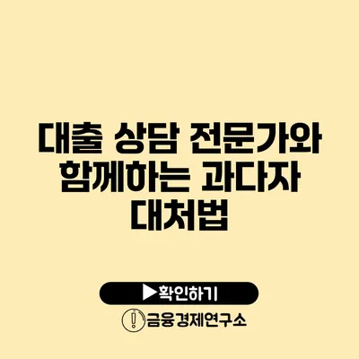 대출 상담 전문가와 함께하는 과다자 대처법