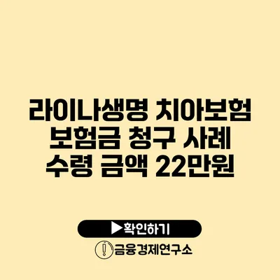 라이나생명 치아보험 보험금 청구 사례 수령 금액 22만원