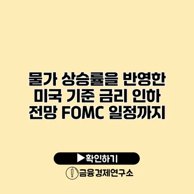 물가 상승률을 반영한 미국 기준 금리 인하 전망 FOMC 일정까지