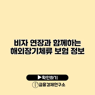 비자 연장과 함께하는 해외장기체류 보험 정보