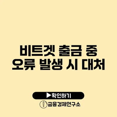 비트겟 출금 중 오류 발생 시 대처