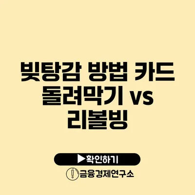 빚탕감 방법: 카드 돌려막기 vs 리볼빙