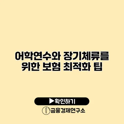 어학연수와 장기체류를 위한 보험 최적화 팁