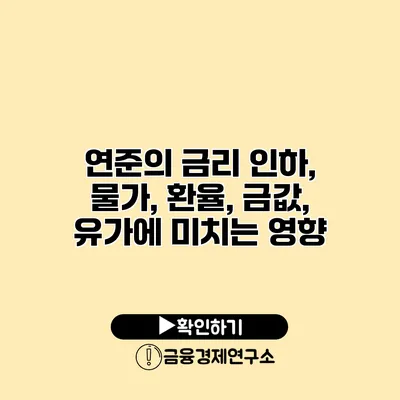 연준의 금리 인하, 물가, 환율, 금값, 유가에 미치는 영향