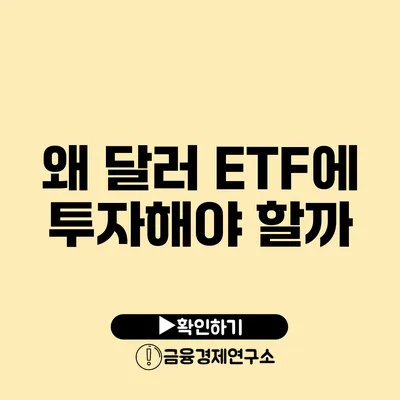 왜 달러 ETF에 투자해야 할까?