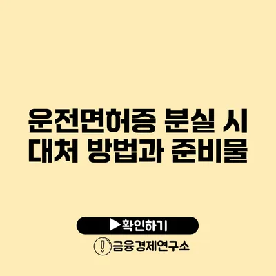 운전면허증 분실 시 대처 방법과 준비물