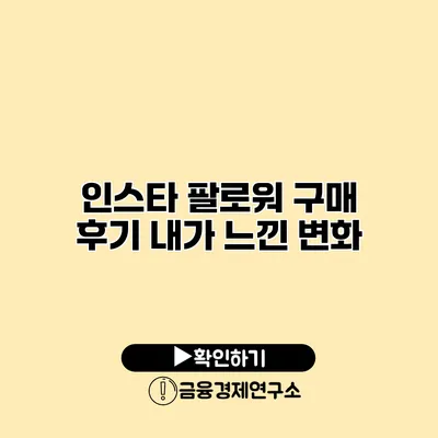 인스타 팔로워 구매 후기 내가 느낀 변화