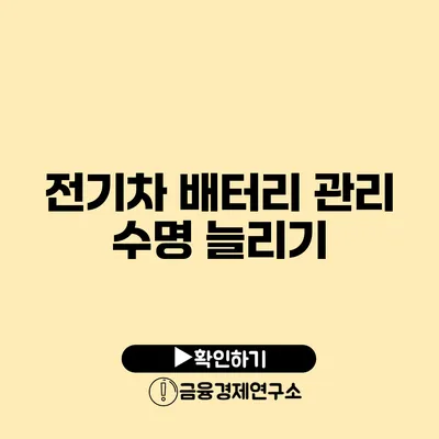 전기차 배터리 관리 수명 늘리기