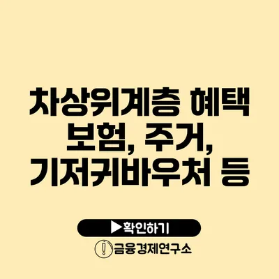 차상위계층 혜택 보험, 주거, 기저귀바우처 등