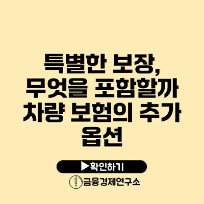 특별한 보장, 무엇을 포함할까? 차량 보험의 추가 옵션