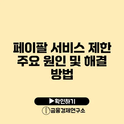 페이팔 서비스 제한 주요 원인 및 해결 방법