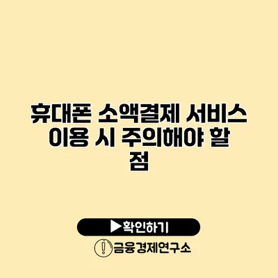 휴대폰 소액결제 서비스 이용 시 주의해야 할 점