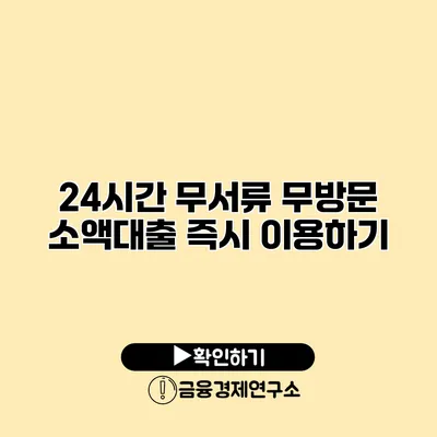 24시간 무서류 무방문 소액대출 즉시 이용하기