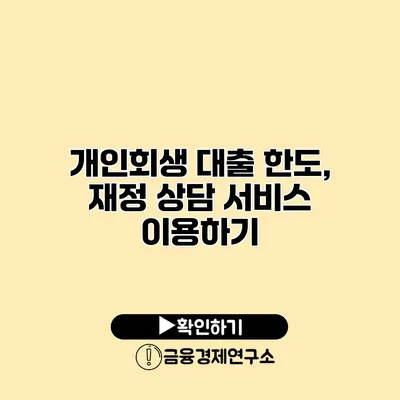 개인회생 대출 한도, 재정 상담 서비스 이용하기