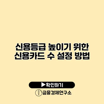 신용등급 높이기 위한 신용카드 수 설정 방법