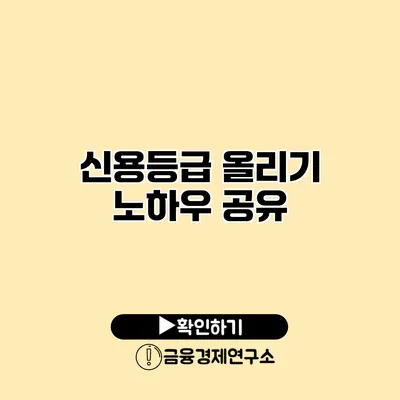 신용등급 올리기 노하우 공유