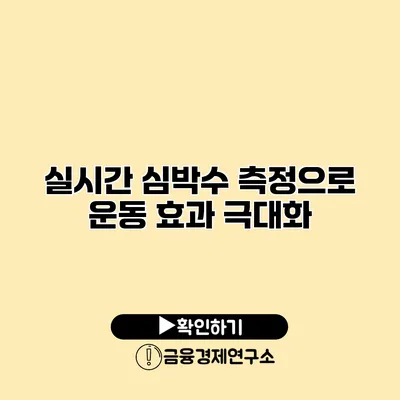 실시간 심박수 측정으로 운동 효과 극대화