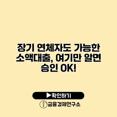 장기 연체자도 가능한 소액대출, 여기만 알면 승인 OK!