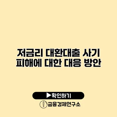 저금리 대환대출 사기 피해에 대한 대응 방안