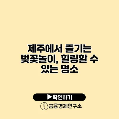 제주에서 즐기는 벚꽃놀이, 힐링할 수 있는 명소
