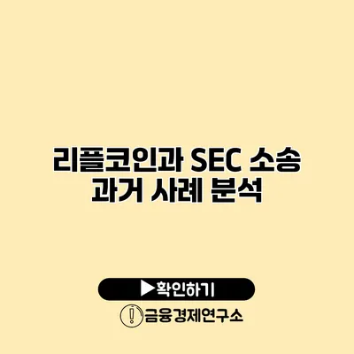 리플코인과 SEC 소송 과거 사례 분석