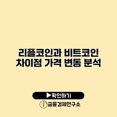 리플코인과 비트코인 차이점 가격 변동 분석