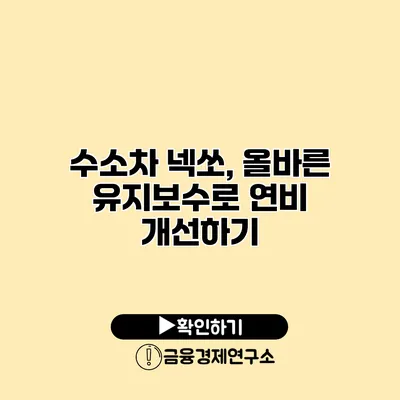 수소차 넥쏘, 올바른 유지보수로 연비 개선하기